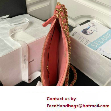 Chanel Shiny Crumpled Lambskin  &  Gold-Tone Metal Large Hobo Bag AS4368 Pink 2023